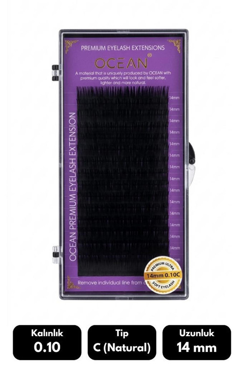 Ocean 0.10C Natural Kıvrım 14 mm Soft Eyelash Doğal İpek Kirpik 16'lı