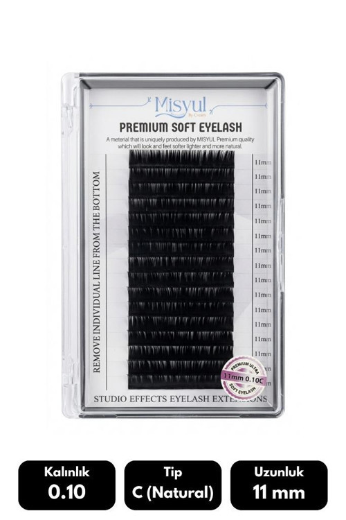 0.10C Natural Kıvrım 11 mm Soft Eyelash Doğal İpek Kirpik 16'lı