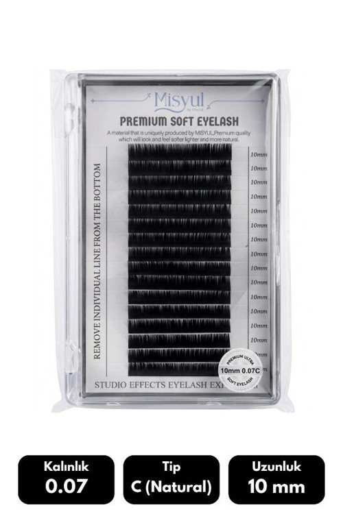 0.07C Natural Kıvrım 10 mm Soft Eyelash Doğal İpek Kirpik 16'lı