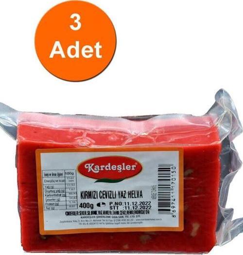 Cevizli Kırmızı Yaz Helvası 400 G x 3 Adet
