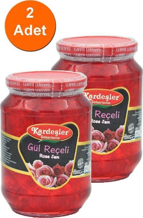 Gül Reçeli Cam Kavanoz 1000 G x 2 Adet