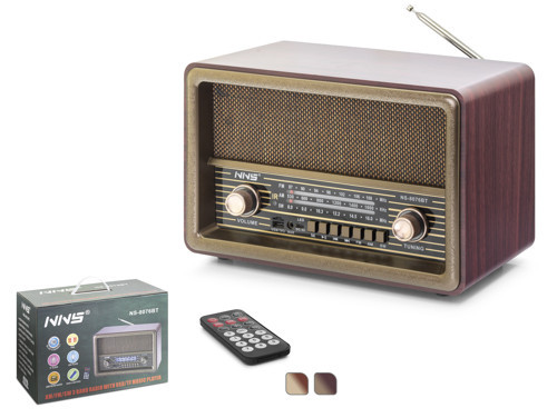 NS8076BT Bluetooth Nostaljik FM Radyo TWS USB TF AUX Kumandalı Hoparlör - Maun