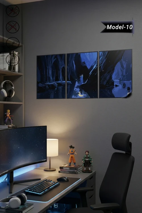 Statik Tutunma Özellikli Tablo - Poster Anime (Model- 10)