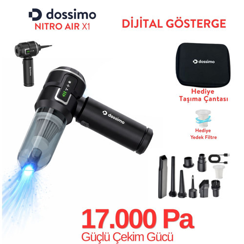 Nitro X2 Kablosuz Araç İçi Süpürge Katlanabilir Çok Amaçlı |Güçlü Vakum|Hava Pompası|Çanta Hediye
