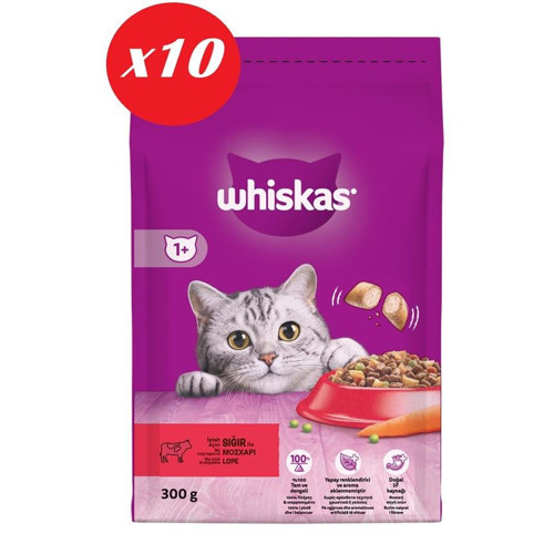 Biftekli Havuçlu Kuru Kedi Maması 300 Gr Set 10'lu