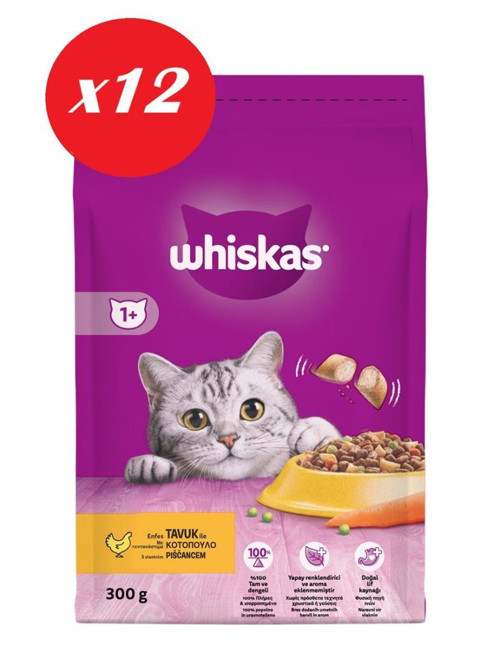 Tavuklu Sebzeli Kuru Kedi Maması 300 Gr Set 12'li