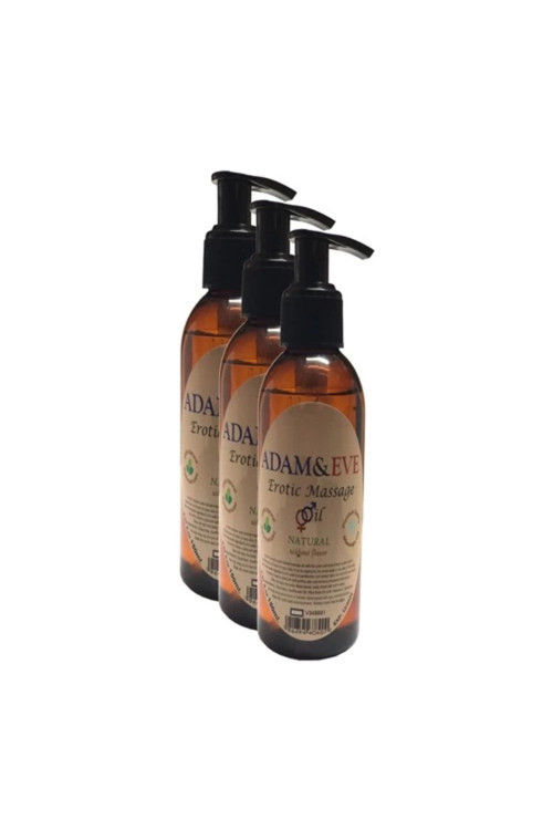 Adam&Eerkeklere Kadınlara Özel Sade Vücut Masaj Yağı Pure Edible Massage Oil 125Ml 3 Adet