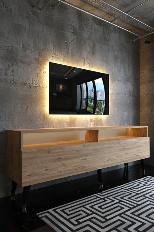 RESİTAL LEDLİ TV SEHPASI - LED IŞIKLI - ÇAM - W9016-6