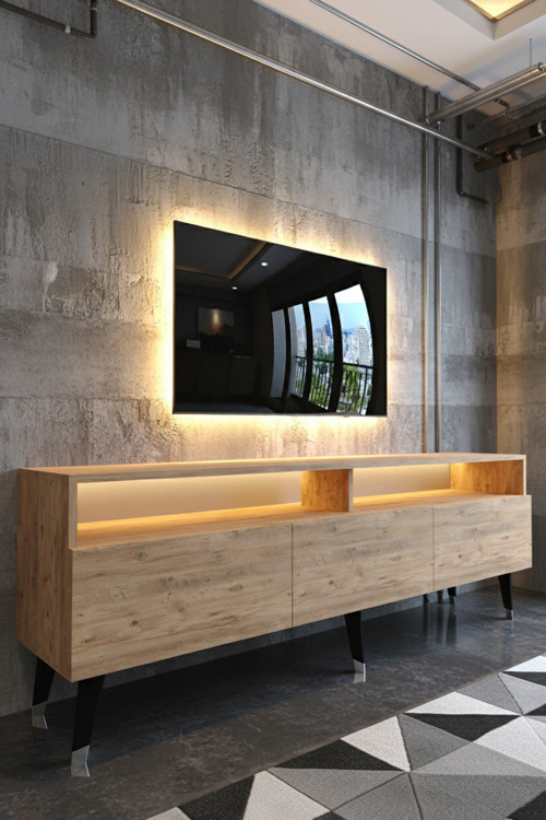 RESİTAL LEDLİ TV SEHPASI - LED IŞIKLI - ÇAM - W9017-6