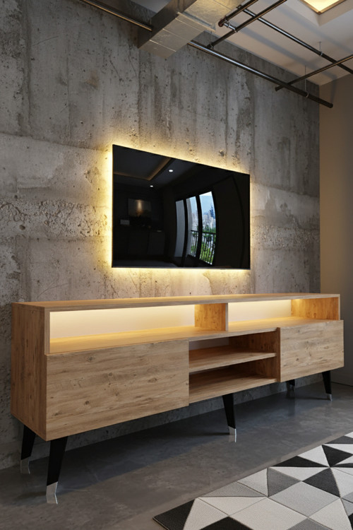 RESİTAL LEDLİ TV SEHPASI - LED IŞIKLI - ÇAM - W9030-6