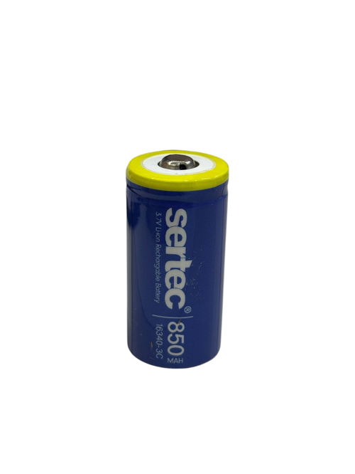 3.7V Li-Ion 16340 - 850 Mah 3C Başlı Şarjlı Pil