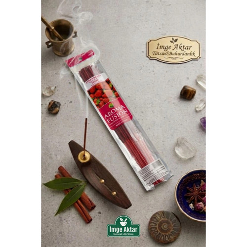 Darshan Aroma Fusion Çilek (Strawberry) El Yapımı 15 Adet Çubuk Tütsü 28 cm