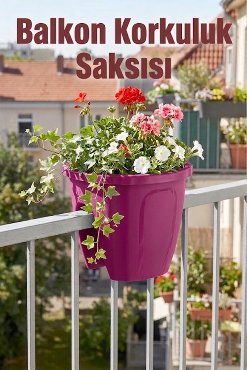 Dekoratif Balkon Korkuluk Saksısı Oval 1 Adet