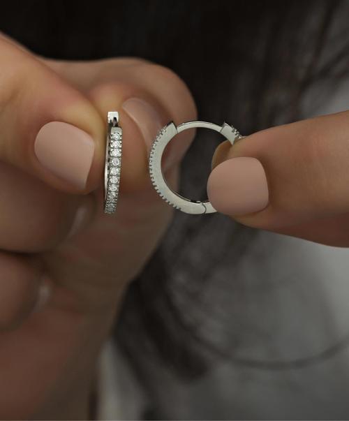 925 Ayar Gümüş  Rodyumlu Tamtur Küpe