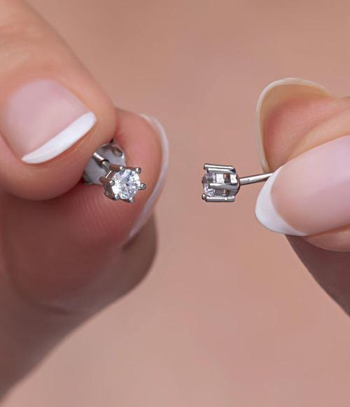 925 Ayar Gümüş 6 Tırnaklı 3 Mm Tektaş Küpe