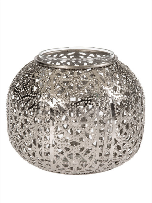 Ajur Metal Tealight Mumluk S Silver - 1 Adet