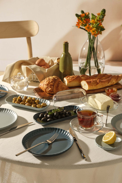 Soft Seramik Pasta Tabağı Mavi - 1 Adet