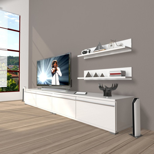 Eko 200t Mdf Tv Ünitesi Tv Sehpası - Parlak Beyaz