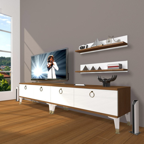 Eko 200t Mdf Gold Tv Ünitesi Tv Sehpası - Ceviz Beyaz