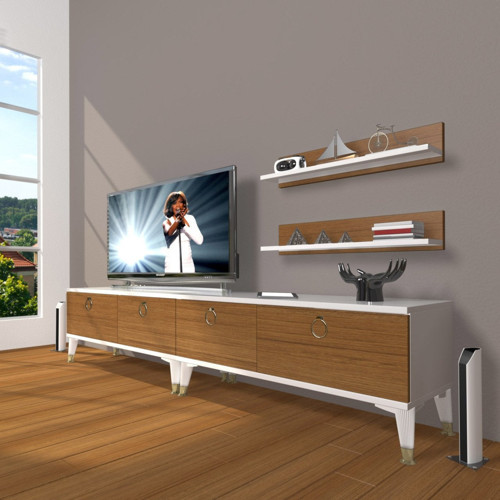 Eko 200t Mdf Gold Tv Ünitesi Tv Sehpası - Beyaz Ceviz
