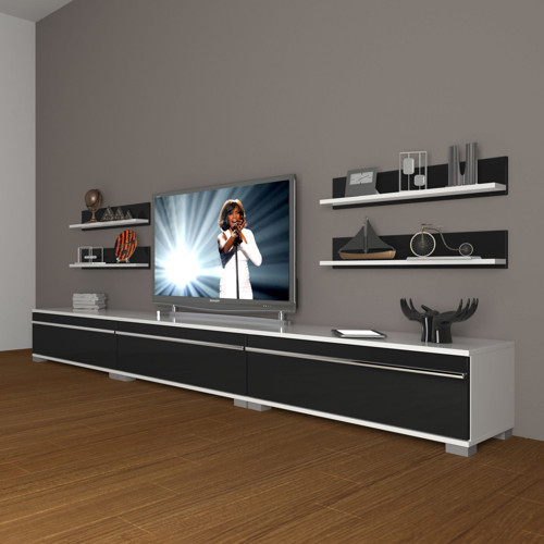Eko 270r Mdf Tv Ünitesi Tv Sehpası - Beyaz Siyah