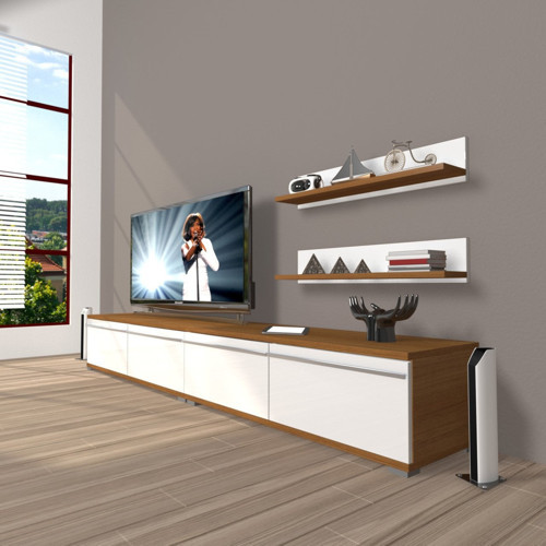 Eko 200t Mdf Tv Ünitesi Tv Sehpası - Ceviz Beyaz