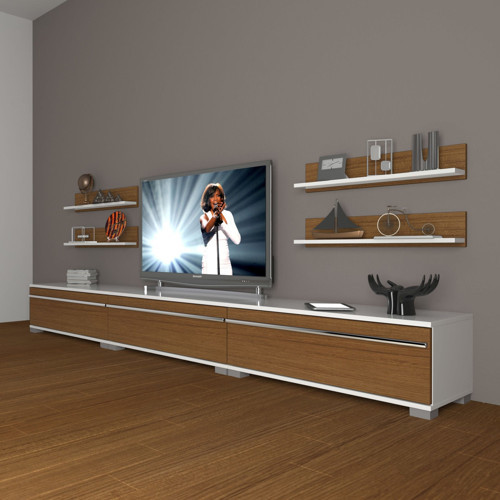 Eko 270r Mdf Tv Ünitesi Tv Sehpası - Beyaz Ceviz