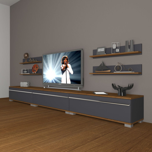 Eko 270r Mdf Tv Ünitesi Tv Sehpası - Ceviz Antrasit