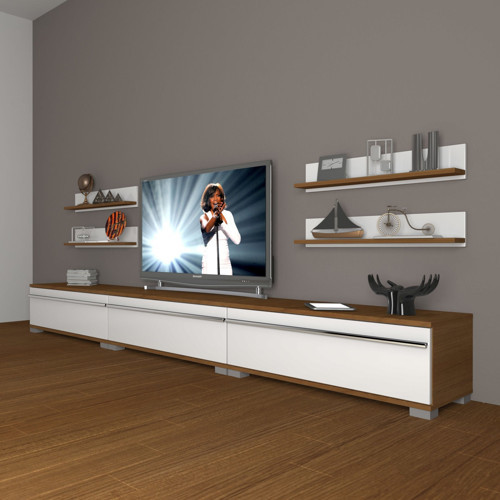 Eko 270r Mdf Tv Ünitesi Tv Sehpası - Ceviz Beyaz
