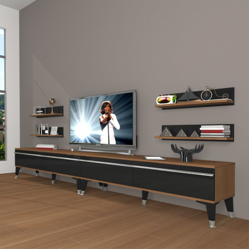 Eko 360r Mdf Silver Tv Ünitesi Tv Sehpası - Ceviz Siyah