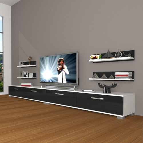 Eko 360r Slm Tv Ünitesi Tv Sehpası - Beyaz Siyah