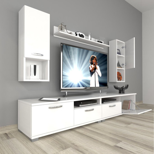 Eko 5200da Mdf Tv Ünitesi Tv Sehpası - Parlak Beyaz