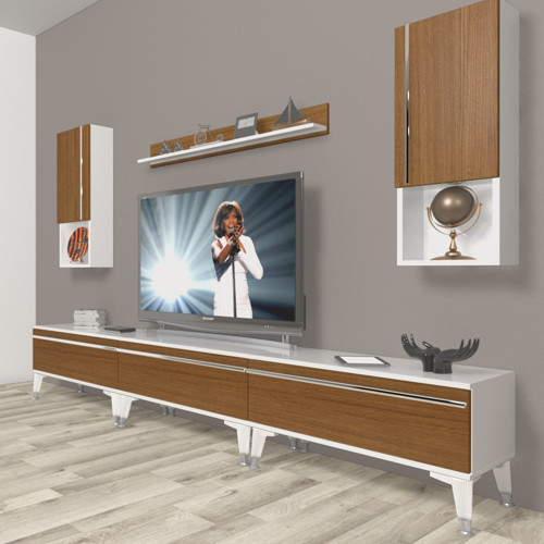 Eko 270ta Mdf Silver Tv Ünitesi Tv Sehpası - Beyaz Ceviz