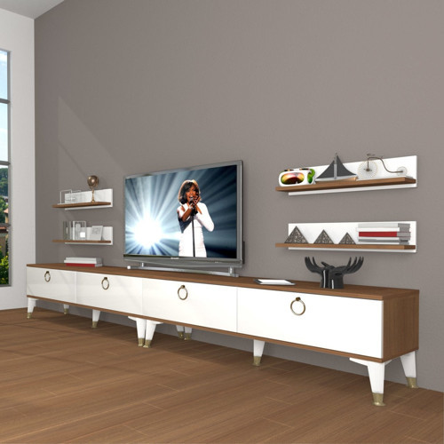 Eko 360r Mdf Gold Tv Ünitesi Tv Sehpası - Ceviz Beyaz