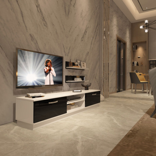 Eko 4b Slm Dvd Tv Ünitesi Tv Sehpası - Beyaz Siyah