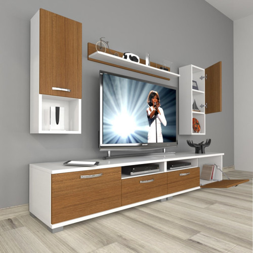 Eko 5200da Mdf Tv Ünitesi Tv Sehpası - Beyaz Ceviz