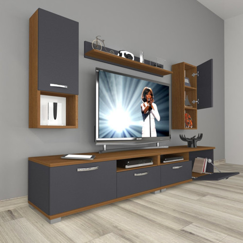 Eko 5200da Mdf Tv Ünitesi Tv Sehpası - Ceviz Antrasit