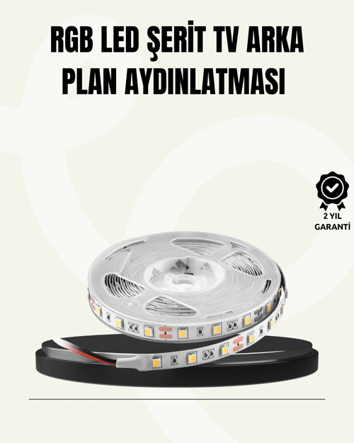 Tv Arkası Led Şerit Işık Otomatik Açma Kapama Özellikli 2mt
