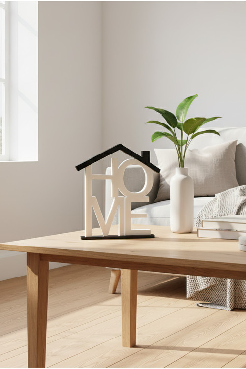 Çatılı Home Yazılı Dekoratif Obje - Biblo - Dekor