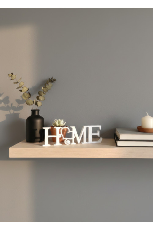 Home Yazılı Kalpli Tabela Dekoratif Obje - Biblo - Dekor