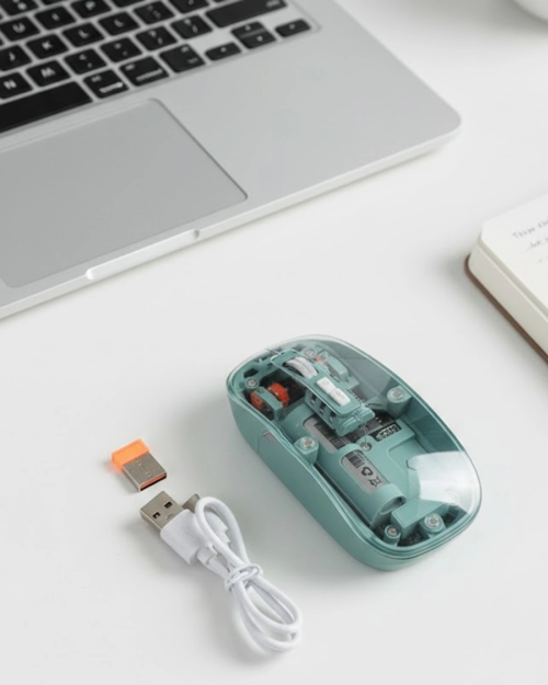 Pilli Kablosuz Mouse Bluetooth Ve Usb Uyumlu Sessiz Tıklama