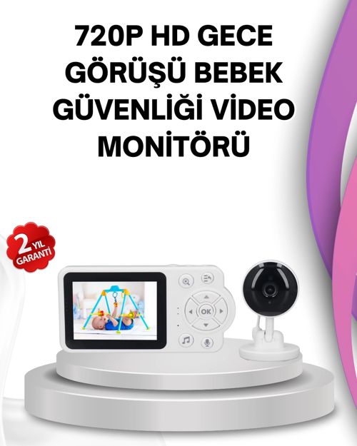 Gece Görüşlü Bebek Kamerası Ninni Ve Alarm Özellikli