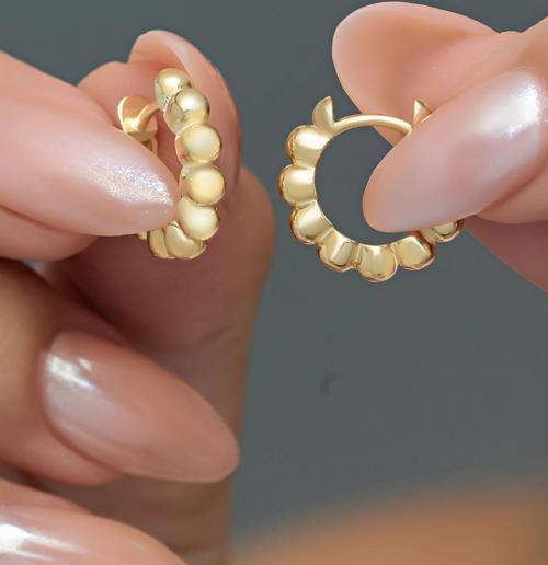 925 Ayar Gümüş Gold Kaplama Toplu 15 mm Halka Küpe