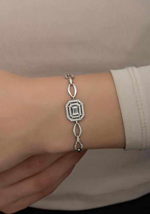 925 Ayar Gümüş Hallow Model Baget Tektaş Bileklik