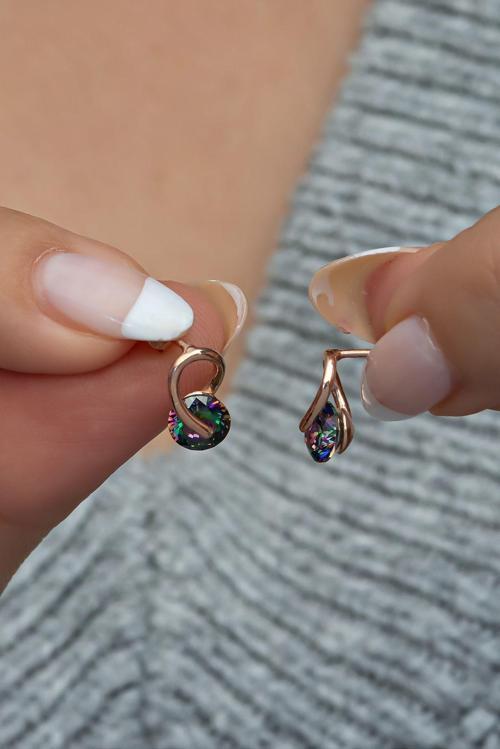 925 Ayar Gümüş Minik Mistik Topaz Tektaş Küpe