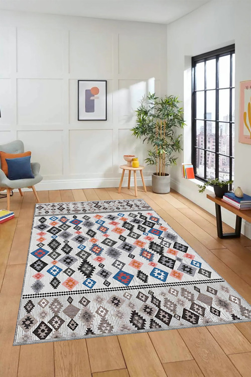 DİJİTAL BASKILI Kaymaz Taban Yıkanabilir Modern Mutfak Halısı Salon Halısı Yolluk