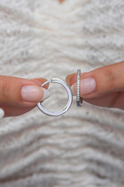 925 Ayar Gümüş Rodyumlu 20 mm Tamtur Halka Küpe