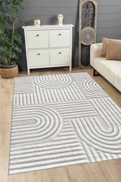 DİJİTAL BASKILI Kaymaz Yıkanabilir KABARTMA DESENLİ Renkli Mutfak Halısı Salon Halısı Yolluk GRİ