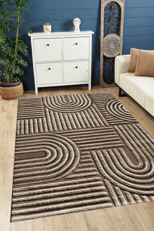 DİJİTAL BASKILI Kaymaz Yıkanabilir KABARTMA DESENLİ Renkli Mutfak Halısı Salon Halısı Yolluk KAHVE