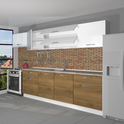 Prestij 280 Mdf Hazır Mutfak Dolabı - Tezgah Dahil - Pera Beyaz